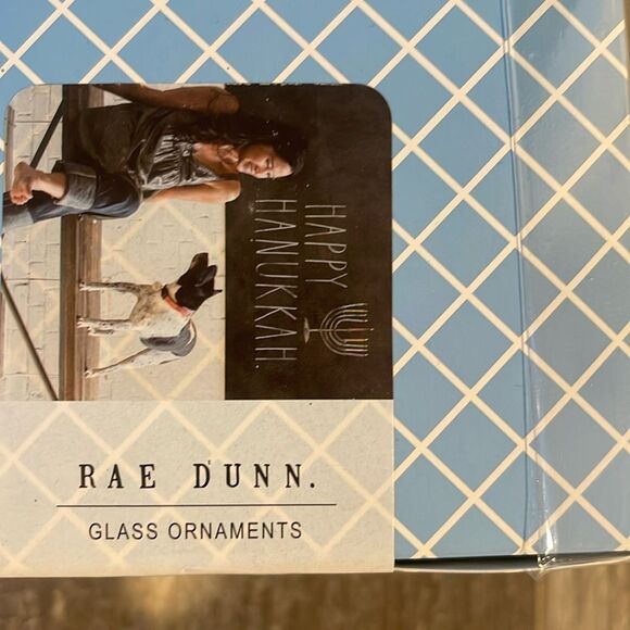 Happy Hanukkah Rae Dunn Glass Ornaments - Picture 3 of 3